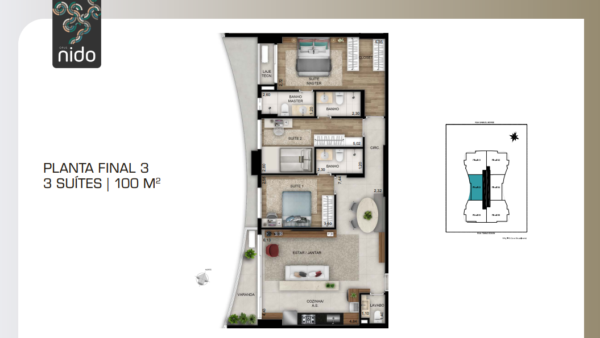 opus nido planta tipo final 03 100m²