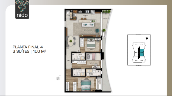 opus nido planta tipo final 04 100m²